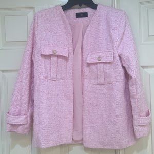 French style unbranded tweed Barbie Pink Lined Blazer‎ Jacket. Size M